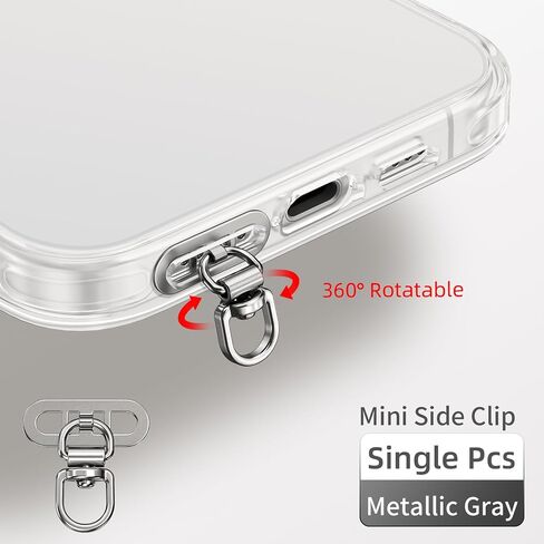 3 PCS Phone Tether Tab Universal Lanyard Clip 360° Rotatable Mini Side Clip Stainless Steel for All Phones Case No Blocking Charging/Calls Metal Finger Holder Ultra-Thin 0.3mm for Wrist or Crossbody Straps in Saudi Arabia