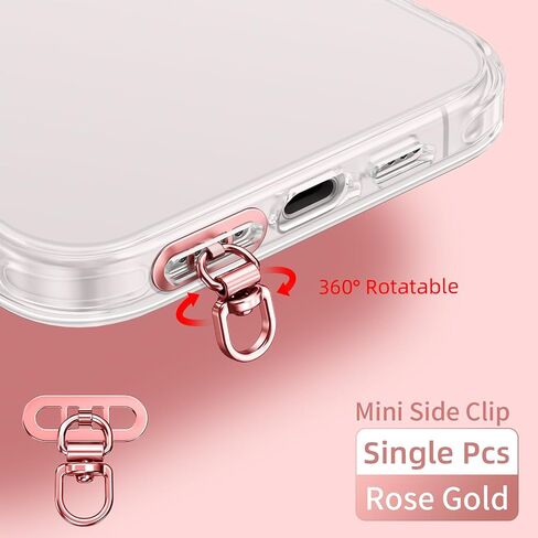 3 PCS Phone Tether Tab Universal Lanyard Clip 360° Rotatable Mini Side Clip Stainless Steel for All Phones Case No Blocking Charging/Calls Metal Finger Holder Ultra-Thin 0.3mm for Wrist or Crossbody Straps in Saudi Arabia