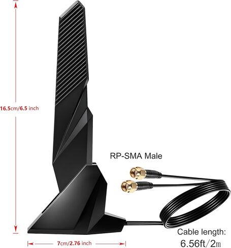 External WiFi 7 WiFi 6E Tri-Band Antenna with RP-SMA Connector, for ASUS, Gigabyte Aorus Gaming Motherboard, PCIe Card in Saudi Arabia