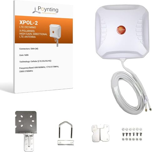Poynting XPOL-2-5G (بدون T-Mobile) هوائي خلوي اتجاهي | 2X2 ميمو | 4G/LTE 5G | 698-3800 ميجاهيرتز | 11 ديسيبل | كابل 5 متر SMA (M) in Kuwait