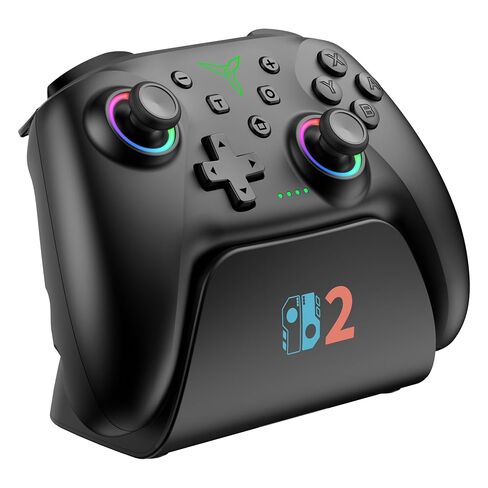 Spican Switch 2 Controller for Nintendo Switch 2/Switch/OLED/Lite, Wireless Switch Controller with Charging Dock, RGB Switch Pro Controller with Hall Effect, Macro, Turbo and Vibration, Black in Kuwait
