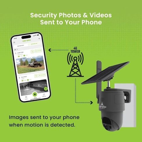 TACTACAM - كاميرا أمان خلوية 360 درجة، صور 4K، فيديو 1080 بكسل، بطارية شمسية + قابلة لإعادة الشحن، مقلاة/إمالة/تكبير 360 درجة، شبكة LTE الخلوية، تنبيهات الحركة، مقاومة للطقس تتضمن التركيب والقماش (2PK) in Kuwait