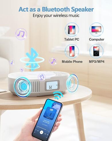 CD Player Portable, FELEMAN Upgraded Boombox CD Player & Bluetooth Speaker 2 in 1 Combo, Rechargeable Portable CD for Car/Home with Remote Control, FM Radio, Support AUX/USB, Headphone Jack in Saudi Arabia