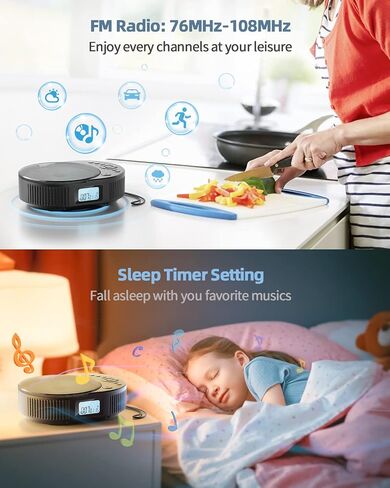 2 in 1 Portable CD Player & Bluetooth Speaker,FM Radio,Rechargeable in Saudi Arabia