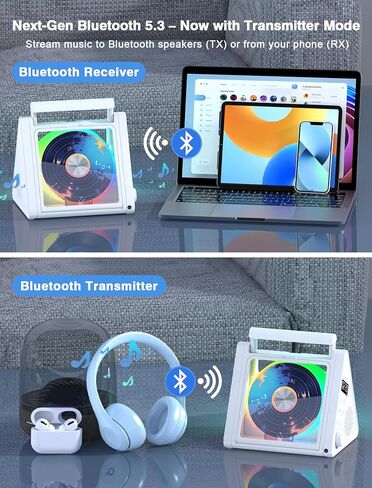 Greadio Portable CD Player with Bluetooth & RGB Ambient Lights for Desktop in Saudi Arabia