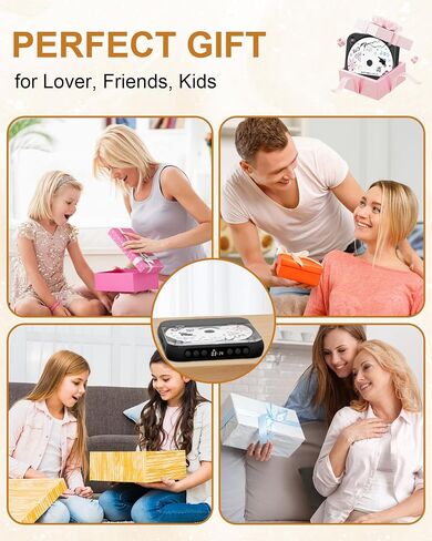ENVYCLOUD CD Player Portable with Dual Stereo Speakers, Rechargeable Portable CD Player with Bluetooth for Home with Headphones, Support CD/AUX/USB,Black in Saudi Arabia
