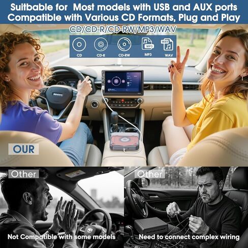 Portable CD Player for Car, CENXINY USB/AUX Car CD Player in Saudi Arabia