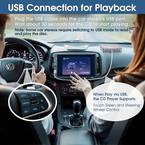 Portable CD Player for Car, CENXINY USB/AUX Car CD Player in Saudi Arabia