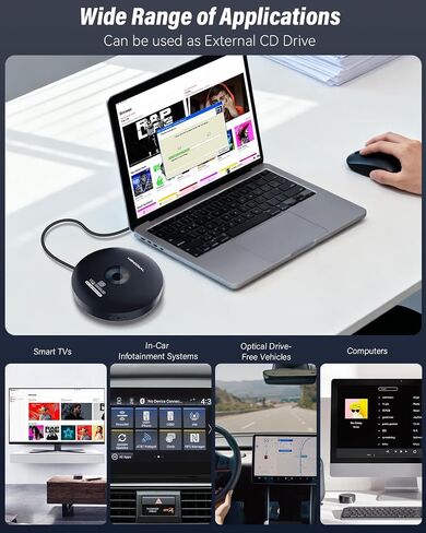 CD Player for Car,MONODEAL External Portable Car CD Player with USB in Saudi Arabia
