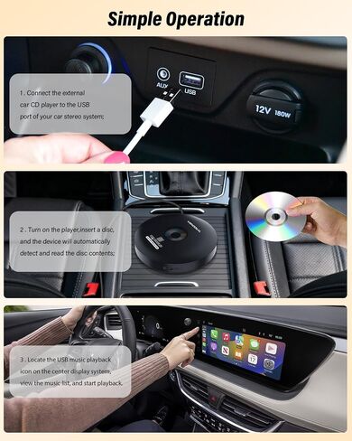 CD Player for Car,MONODEAL External Portable Car CD Player with USB in Saudi Arabia