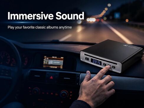 USB Car CD Player, Portable External CD Player Plug & Play Compatible with Cars, SUVs, Trucks, Laptop in Saudi Arabia
