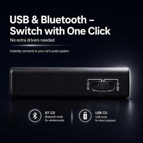 USB Car CD Player, Portable External CD Player Plug & Play Compatible with Cars, SUVs, Trucks, Laptop in Saudi Arabia
