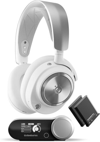 SteelSeries Arctis Nova Pro Wireless Multi-System Gaming Headset - Neodymium Magnetic Drivers - Active Noise Cancellation - Gen 2 Mic - White (Renewed) in Saudi Arabia