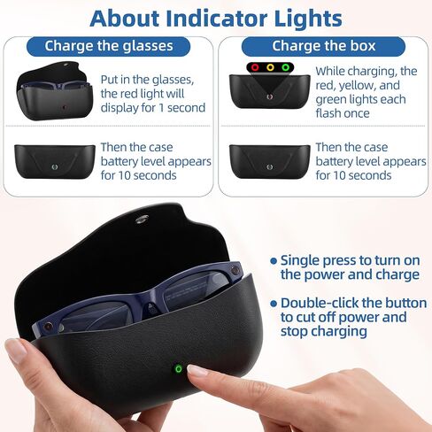 Portable AI Glasses Charging Case Compatible with Rai-Ben Meeta Gen1/Gen2 in Saudi Arabia