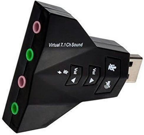USB 2.0 to 3D Audio Sound Card External Adapter Virtual 7.1 CH MIC Headphone in Saudi Arabia