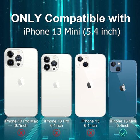 حافظة بطارية لهاتف iPhone 13 Mini/12 Mini، حافظة شحن واقية نحيفة قابلة لإعادة الشحن بقدرة 7000 مللي أمبير في الساعة متوافقة مع iPhone 13 Mini/12 Mini (5.4 بوصة) حافظة شاحن بطارية ممتدة - أزرق in Kuwait