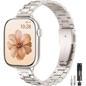 STIROLL Thin Metal Band Compatible with Apple Watch Bands for Women in Saudi Arabia