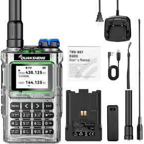 QUANSHENG UV-K1 Ham Radio Handheld, 2500mAh Battery, Multi-Band Walkie Talkie with Air Band Receive, NOAA Weather, Wireless Frequency Copy, Type-C, 200 Channels, Long Range Two Way Radio in Kuwait