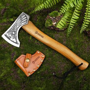 NedFoss 13" Valkyrie Viking Axe, Handmade Viking Hatchet w/Leather Sheath in Saudi Arabia