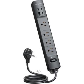 قطاع الطاقة الواقي من زيادة التيار المتصاعد على الحائط من تروند مع منافذ USB C، مدرج في قائمة ETL in Kuwait