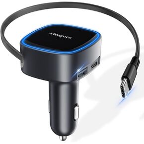 90W Retractable Car Charger USB C Super Fast Charging for iPhone 17 Pro Max in Kuwait