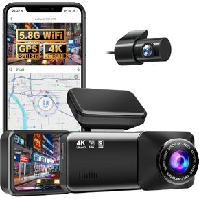 Osmo Dashcam Pro 2.0 4k with Front and Rear Camera, GPS, Free 64GB Card, Dashcam with Parking Monitoring, Parking Mode & Night Vsion, 170° Wide Angle in Kuwait