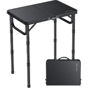 Folding Camping Table, 34.2"x15.7" 3 Adjustable Height Max 27.5" in Saudi Arabia