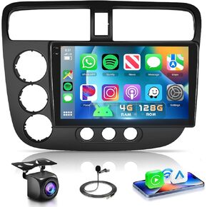 Car Radio for Honda Civic 2001 2002 2003 2004 2005 with Wireless Carplay in Kuwait