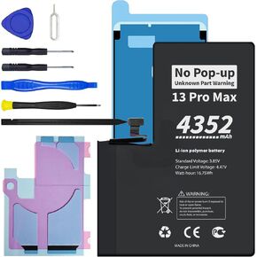لا يوجد تحذير منبثق "جزء غير معروف" لبطارية iPhone 13 Pro Max التشخيصية، استبدال بطارية بقدرة 4352 مللي أمبير في الساعة لهاتف iPhone 13 Pro Max مع مجموعة أدوات كاملة in Kuwait