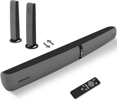Sound Bar for Smart TV, 90W Soundbar with Bluetooth/ARC/Optical/AUX Connect, Auto Volume Boost, 3 Equalizer Modes, 2 in 1 Detachable Soundbar for TV for TV/PC/Gaming/Projectors in Saudi Arabia