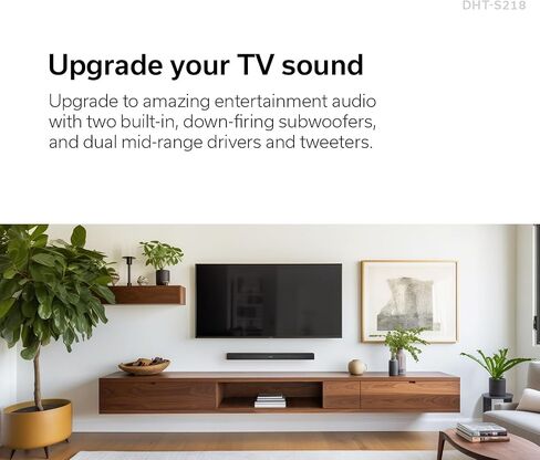Denon DHT-S218 Sound Bar for Smart TV, Black, 2.1-Ch, 2 Built-in Subwoofers in Saudi Arabia
