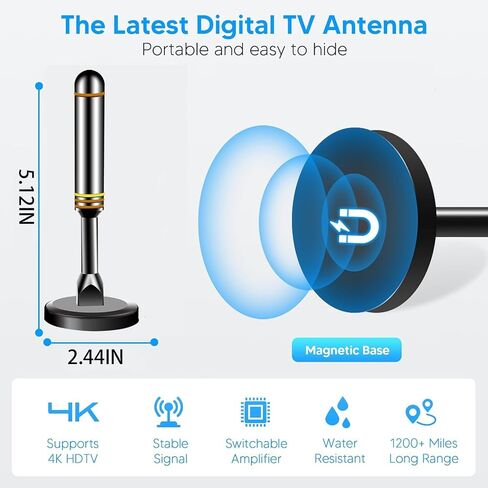 Indoor TV Antenna for Smart TV, HD Digital Antenna for TV Without Cable in Saudi Arabia