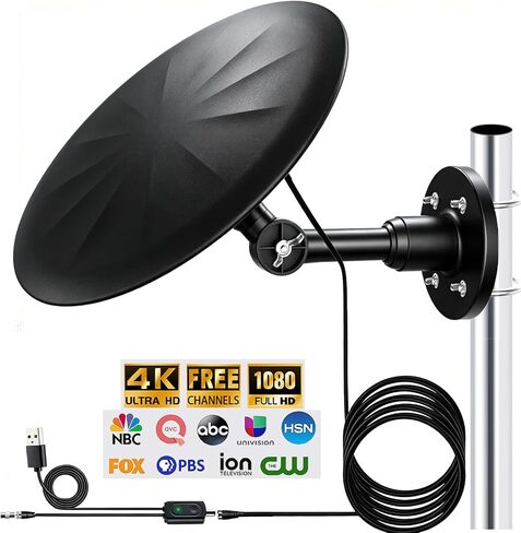 Omni Directional Outdoor TV Antenna, for Attic,Camper,RV,Boat, Black in Kuwait