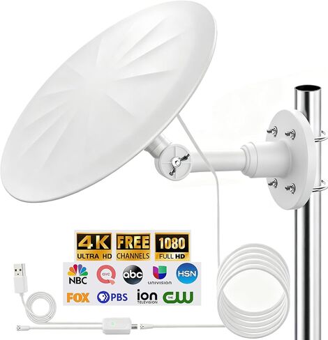 Omni Directional Outdoor TV Antenna, for Attic,Camper,RV,Boat, White in Saudi Arabia