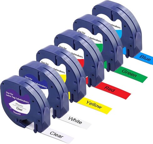 6Pack Compatible with Dymo Letratag Refills Colored Plastic Label Tape in Saudi Arabia