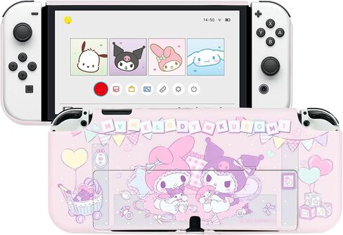 Kuitmor Protective Shell for Switch OLED, Dockable Integrated Hard Cover Skin Compatible with Switch OLED and Joystick - KLM in Saudi Arabia