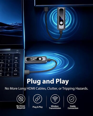 Wireless HDMI Transmitter and Receiver 2.4G/5G Plug&Play in Kuwait