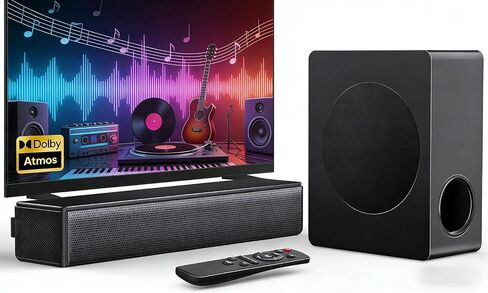 2.1 CH Dolby Atmos Soundbar, 37 Inch 6-Drv Sound Bar for TV w/HDMI-ARC/BT in Saudi Arabia