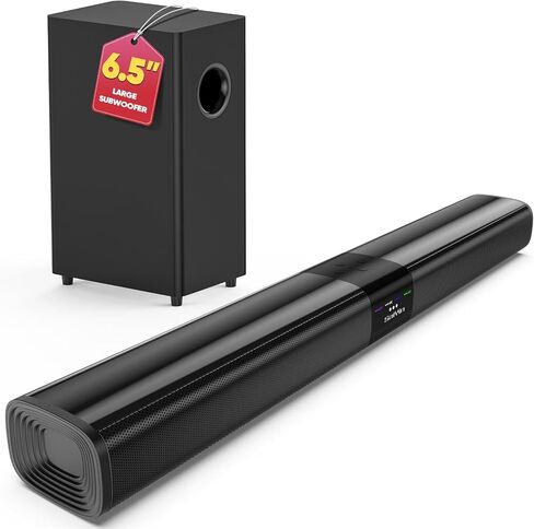 Saiyin Detachable Sound Bar with 6.5" Subwoofer, 10-Level Adjustable Bass in Saudi Arabia