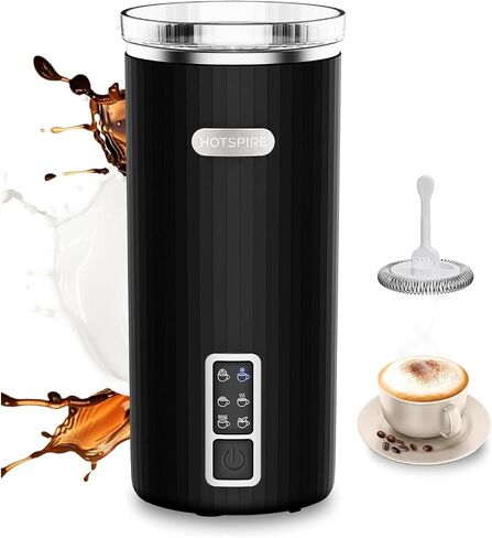 HOTSPIRE Milk Frother and Steamer, 6-in-1 Electric Milk Frother, Automatic Hot & Cold Foam Maker, Stainless Steel Nonstick Interior, 8.5oz, for Latte, Cappuccino in Saudi Arabia