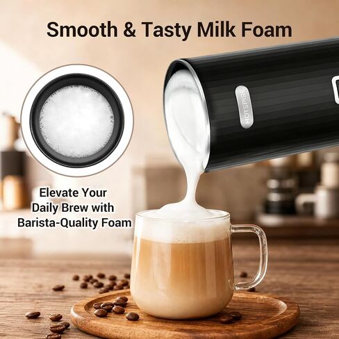 HOTSPIRE Milk Frother and Steamer, 6-in-1 Electric Milk Frother, Automatic Hot & Cold Foam Maker, Stainless Steel Nonstick Interior, 8.5oz, for Latte, Cappuccino in Saudi Arabia