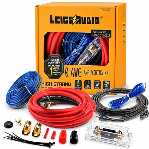 0 Gauge Amp Wiring Kit, 0 Zero AWG Amplifier Car Audio Amp Install Wire Kit in Saudi Arabia
