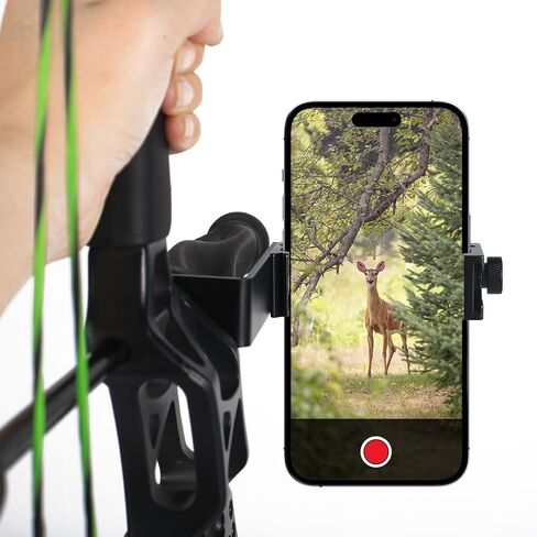 DEEPOWER Universal Compound Bow Phone Holder Aluminum Alloy Smartphone Mount for Archery Hunting - Instant Photo and Video Recorder in Saudi Arabia