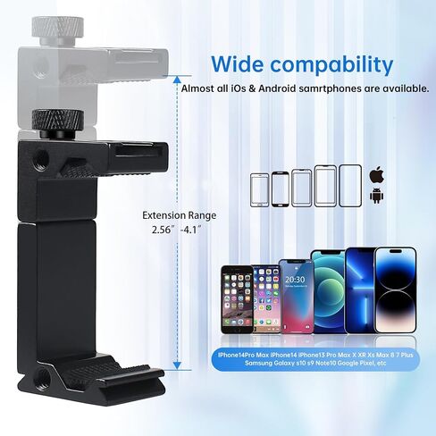 DEEPOWER Universal Compound Bow Phone Holder Aluminum Alloy Smartphone Mount for Archery Hunting - Instant Photo and Video Recorder in Saudi Arabia