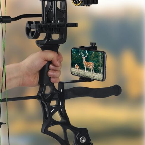 DEEPOWER Universal Compound Bow Phone Holder Aluminum Alloy Smartphone Mount for Archery Hunting - Instant Photo and Video Recorder in Saudi Arabia