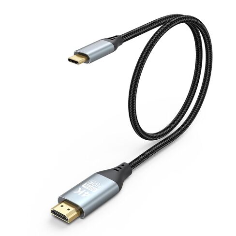 كابل USB C قصير إلى HDMI بطول 2 قدم (24 بوصة) لإعداد المكتب، سلك 4K@60 هرتز من النوع C إلى HDMI 2.0، USBC إلى HDMI [متوافق مع Thunderbolt 3/4] لهاتف iPhone 17 16 15 MacBook Pro/Air، iPad Pro، Mac Mini، Galaxy S9 إلى S24 in Kuwait