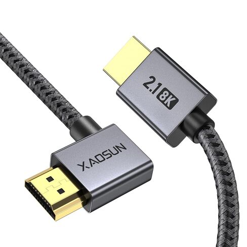 كابل XAOSUN الزاوية اليمنى HDMI 2.1، كابل HDMI 90 درجة 8K@60 هرتز، رمادي 6.6FT in Kuwait