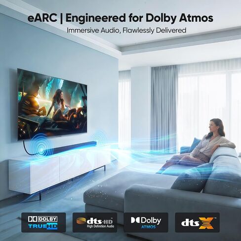8K HDMI ARC/eARC Cable for Soundbar 6.6ft, Ultra High Speed HDMI 2.1 48Gbps in Saudi Arabia
