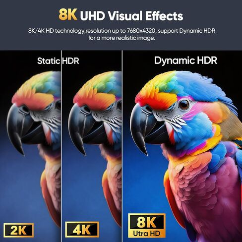 8K HDMI ARC/eARC Cable for Soundbar 6.6ft, Ultra High Speed HDMI 2.1 48Gbps in Saudi Arabia