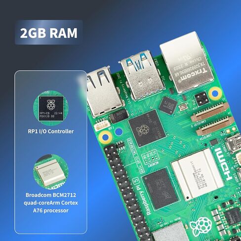 TRASKIT Basic kit for Raspberry Pi 5 2GB RAM,27W PD Power Supply,PI5 Case, Active Cooler and Pi 5 2GB Single Board Included in Saudi Arabia